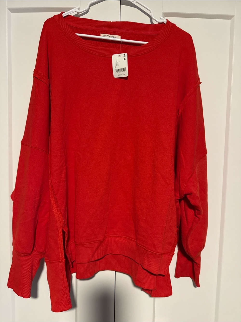 We The Free Flame Red Camden Sweatshirt Size Medium